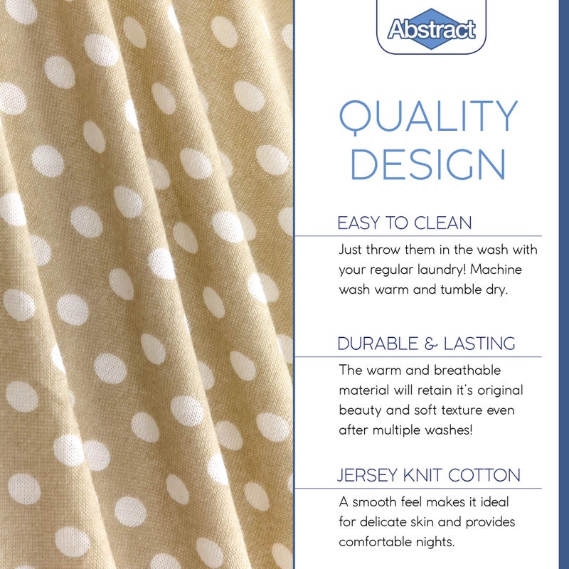 Abstract Cotton Crib Sheets - Fitted Crib Sheet for Standard Crib Mattress - Ultra Soft Crib Sheets for Boys Girls Baby - Universal - Snug Fitted - Cotton - 28"x52" (Beige Polka Dot) - Image 4
